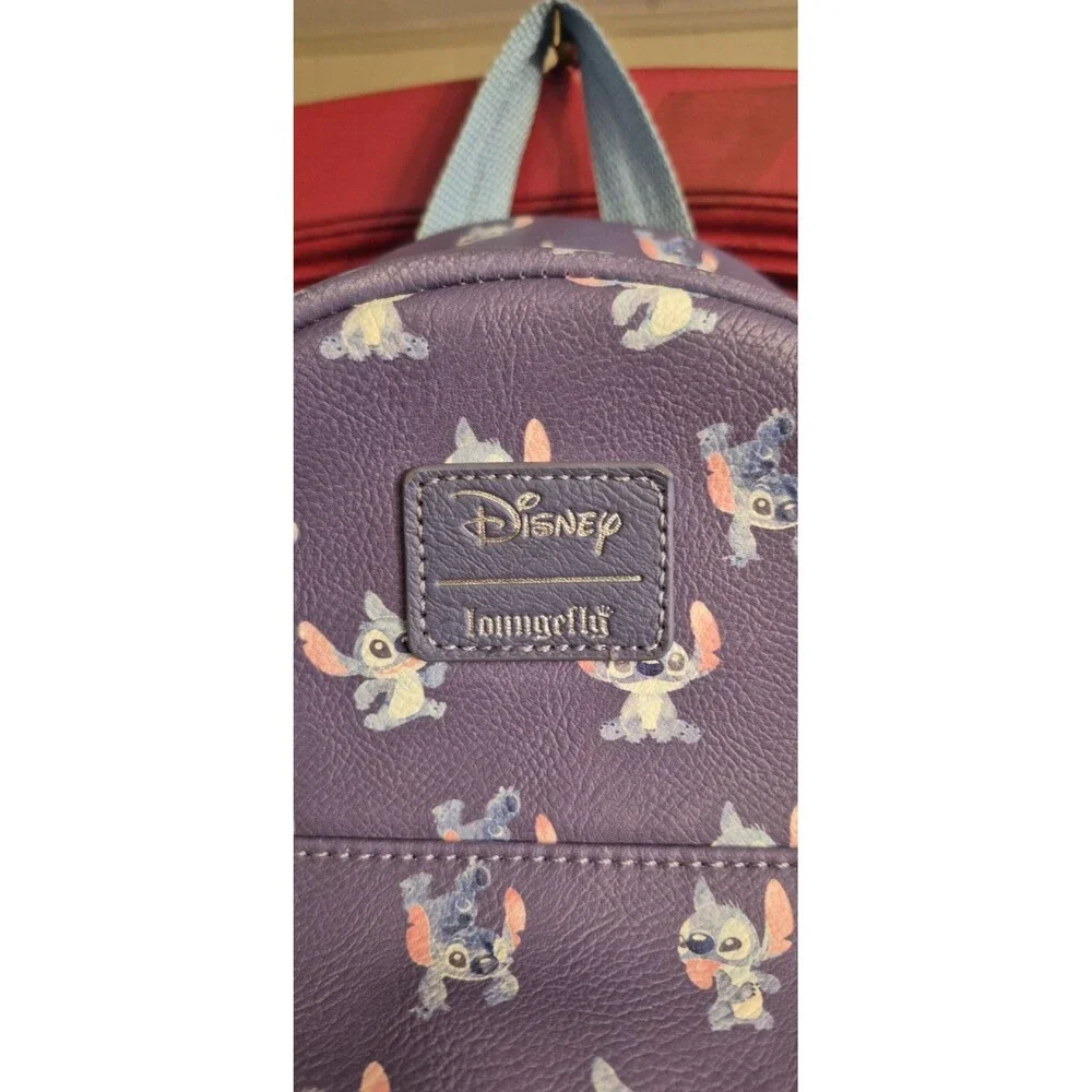 Loungefly Disney Lilo And Stitch Poses Purple And Blue Mini Backpack Lightly Use